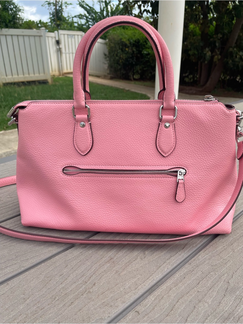 Coach Pink Georgia Satchel with Silver Hardware - Picture 6 of 16